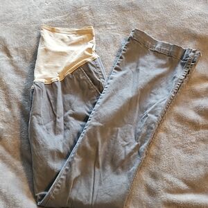 Old Navy Tan and Gray Maternity Pants